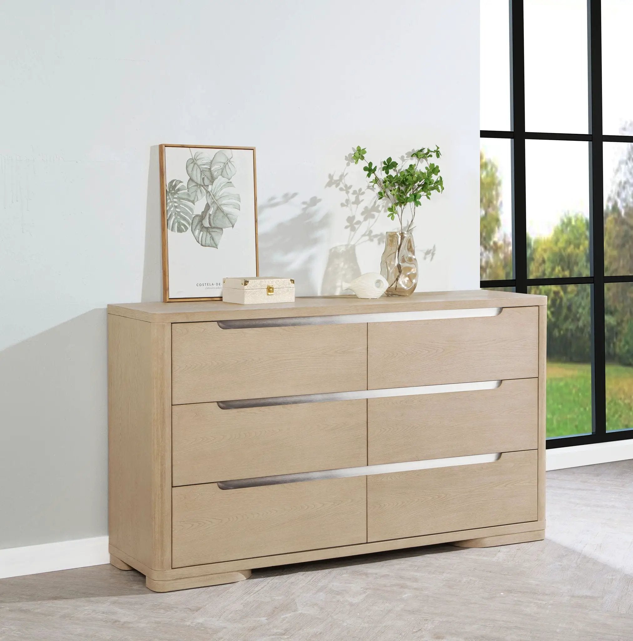 Ladera 6-drawer Bedroom Dresser Light Elm by Unique Piece Furniture