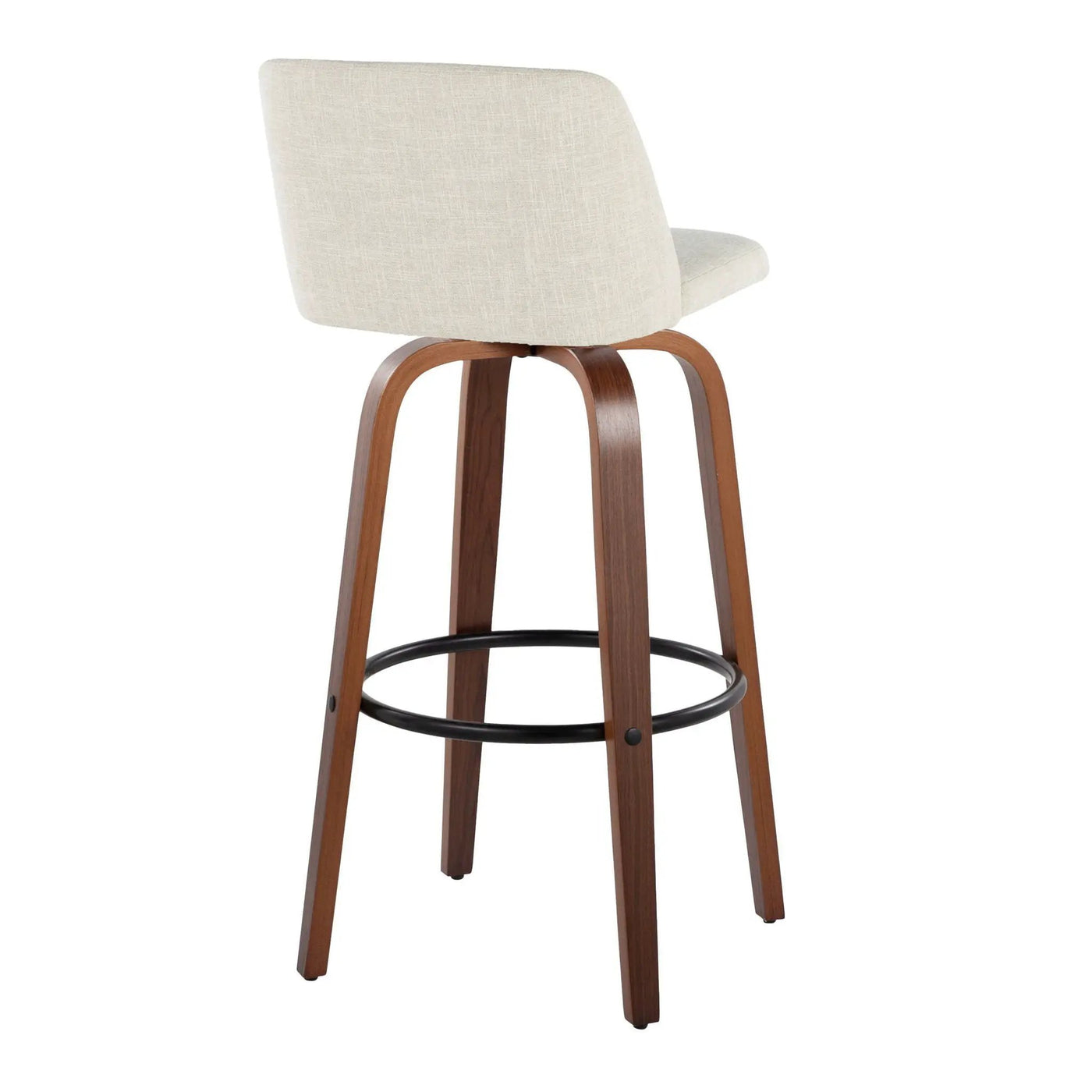 Toriano - Contemporary Fixed Height Barstool Swivel And Round Footrest (Set of 2) by HouseOfZazla