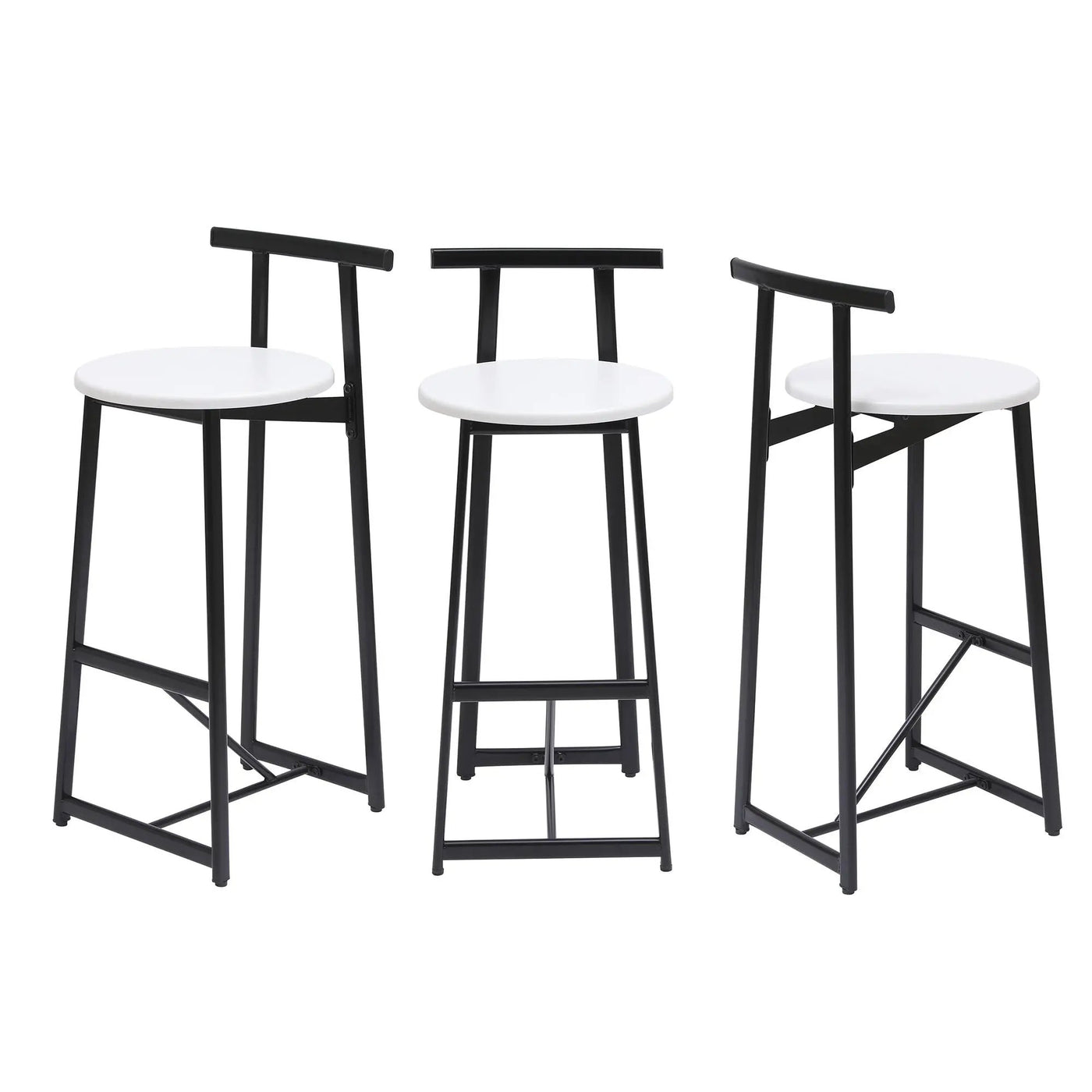 Modern Bar Stools With Backrest For Kitchen (Set of 3) by HouseOfZazla