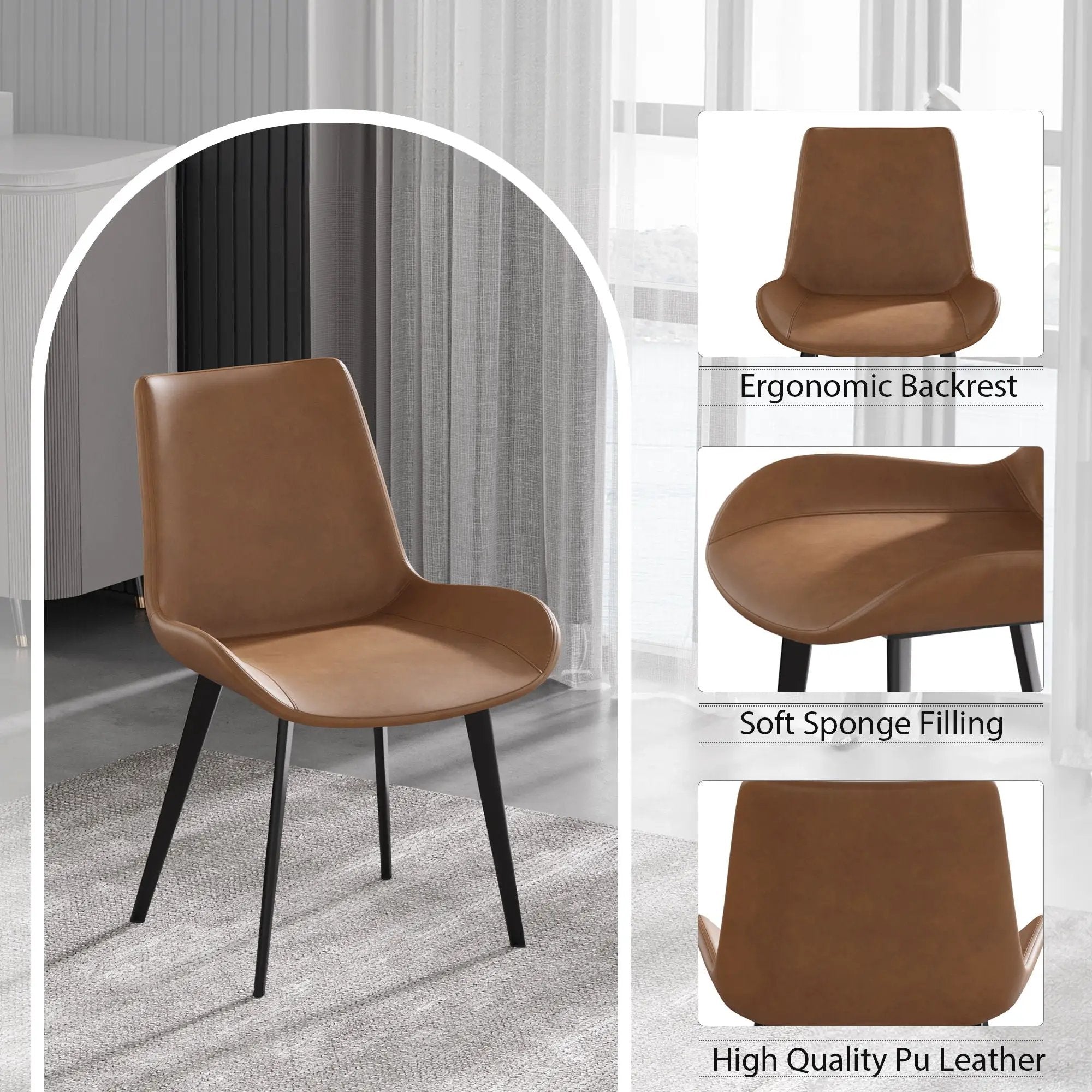 Modern Dining Chair Living Room Metal Leg Dining Chair (Set of 2) by Unique Piece Furniture