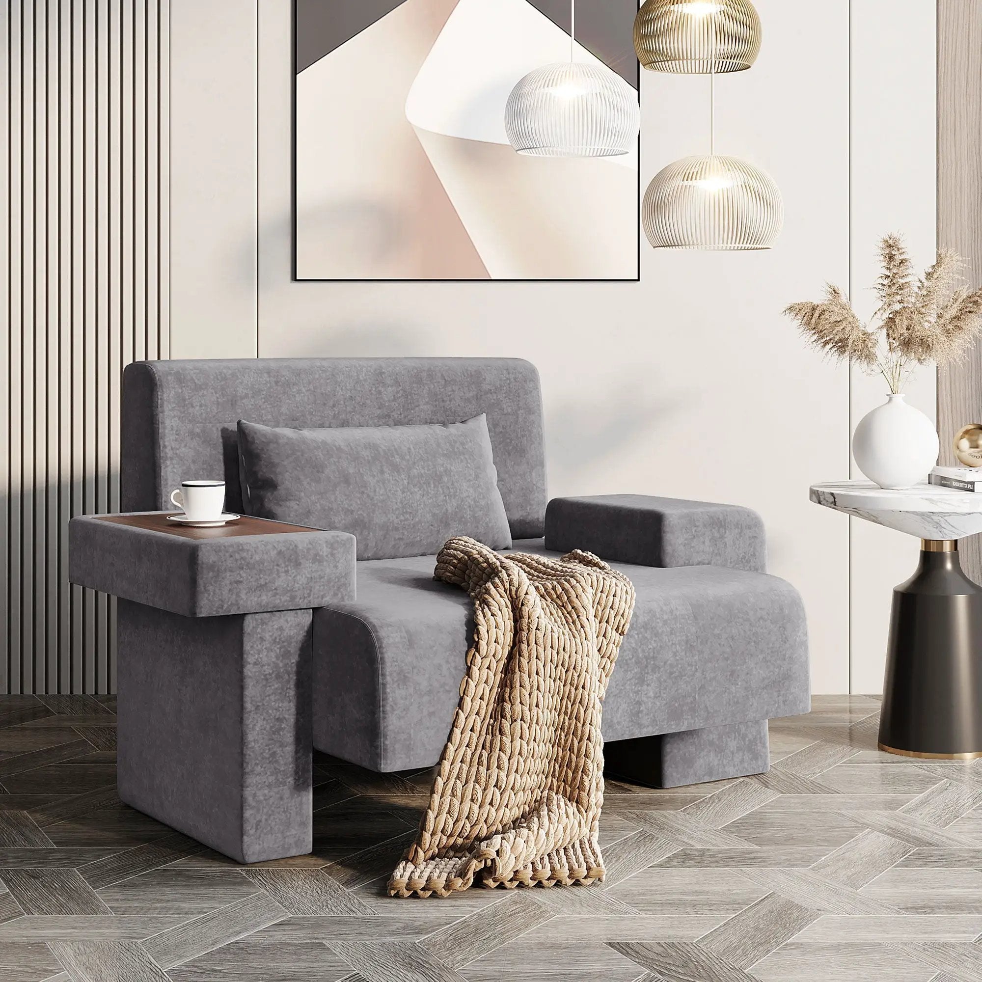 Modern Oversized Armchair With Soft Cushion For Living Room by HouseOfZazla