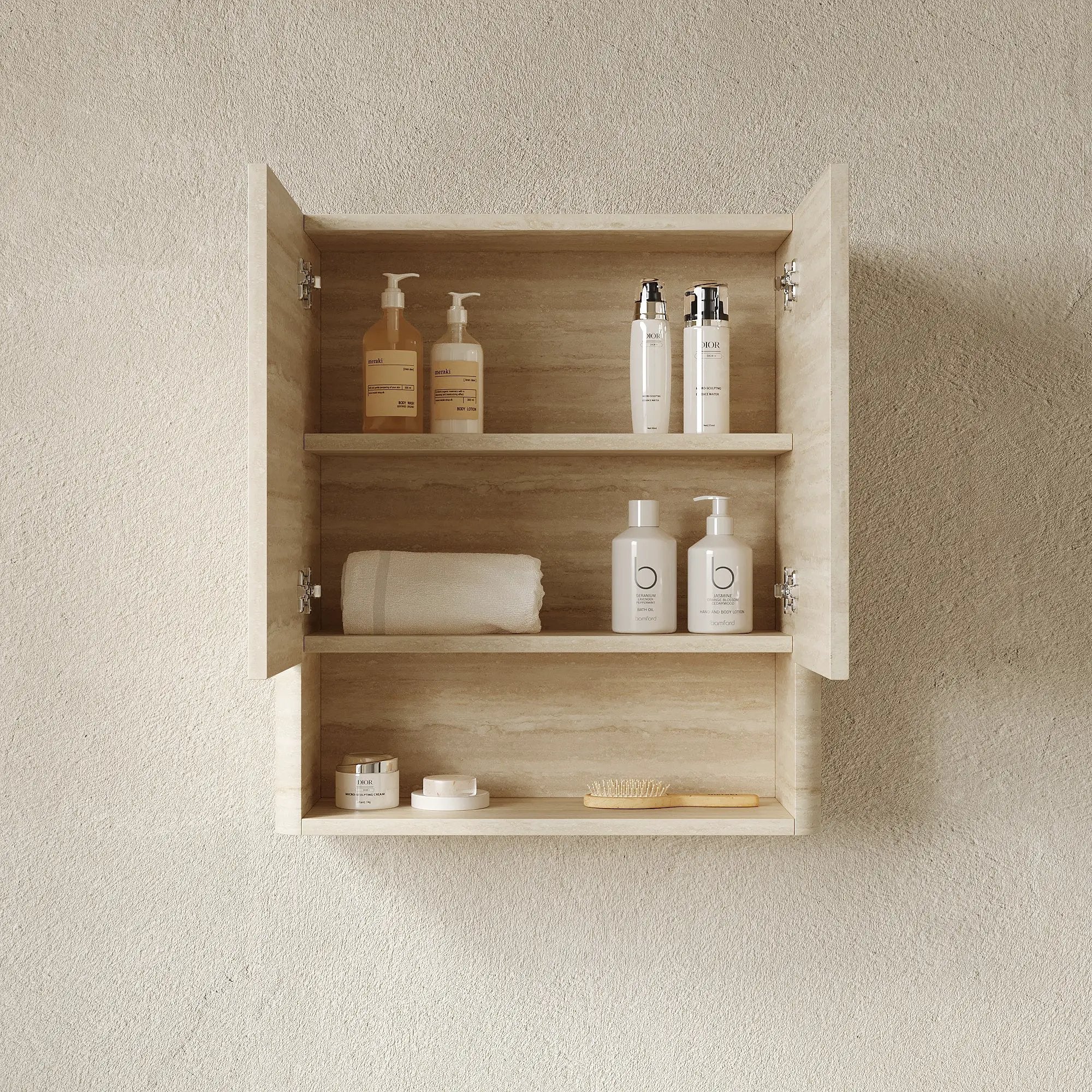 ZUNO 26" Wall-Mounted Bathroom Cabinet with Doors and Shelf by HouseOfZazla