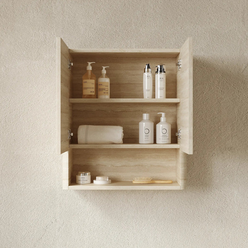 ZUNO 26" Wall-Mounted Bathroom Cabinet with Doors and Shelf by HouseOfZazla