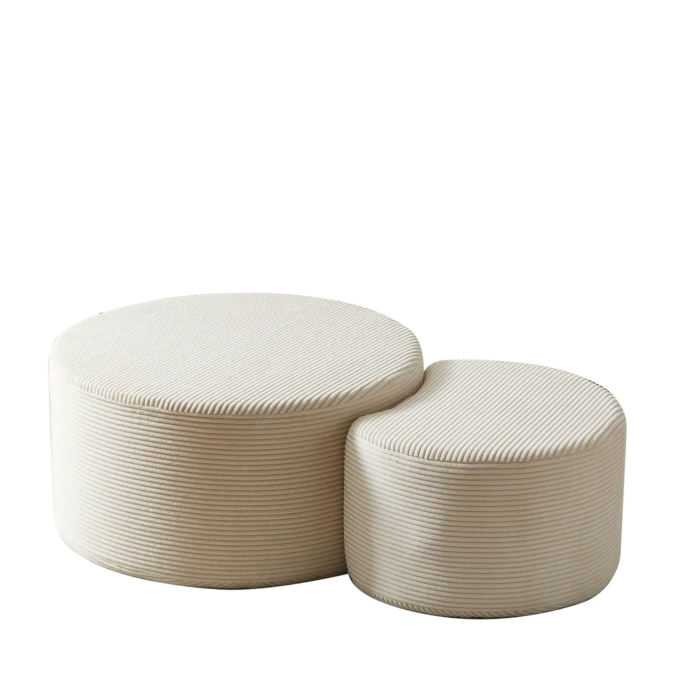 Modern Upholstered Round Coffee Table For Living Room (Set of 2) by HouseOfZazla