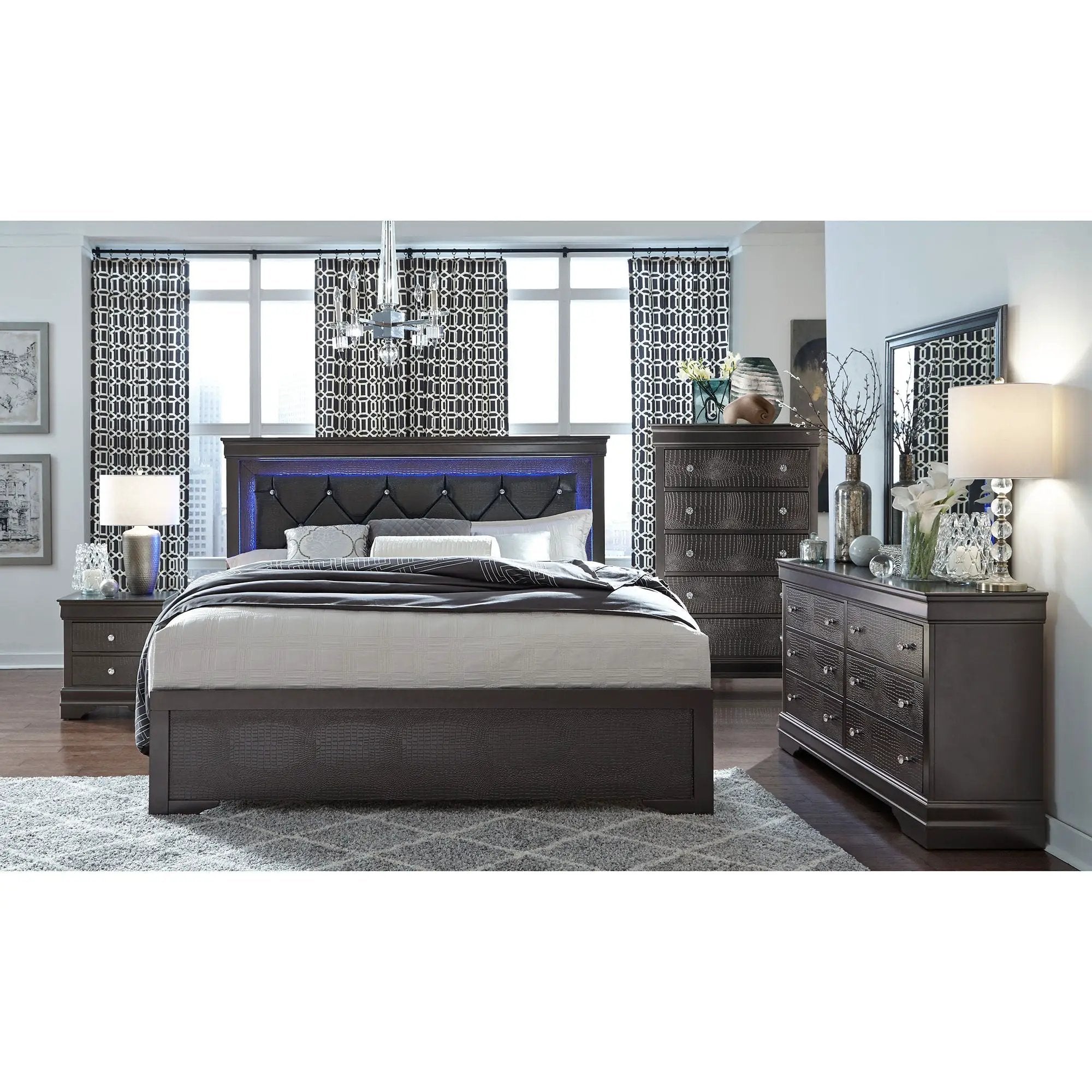 Shaker - Crocodile Metallic Dresser by Unique Piece Furniture