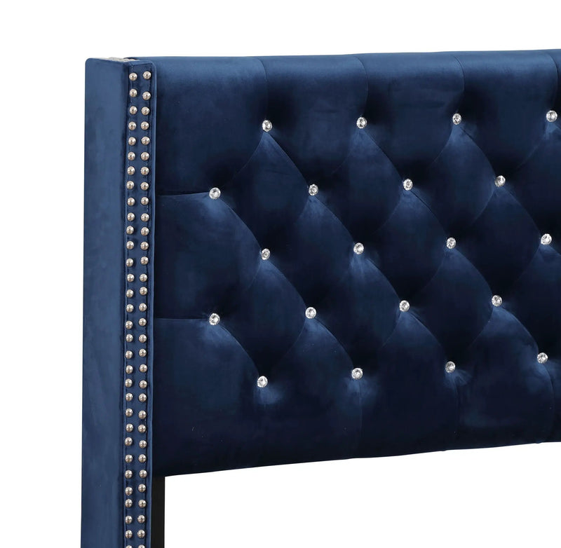 Upholstered Nailhead Trim Chic Bed by Unique Piece Furniture