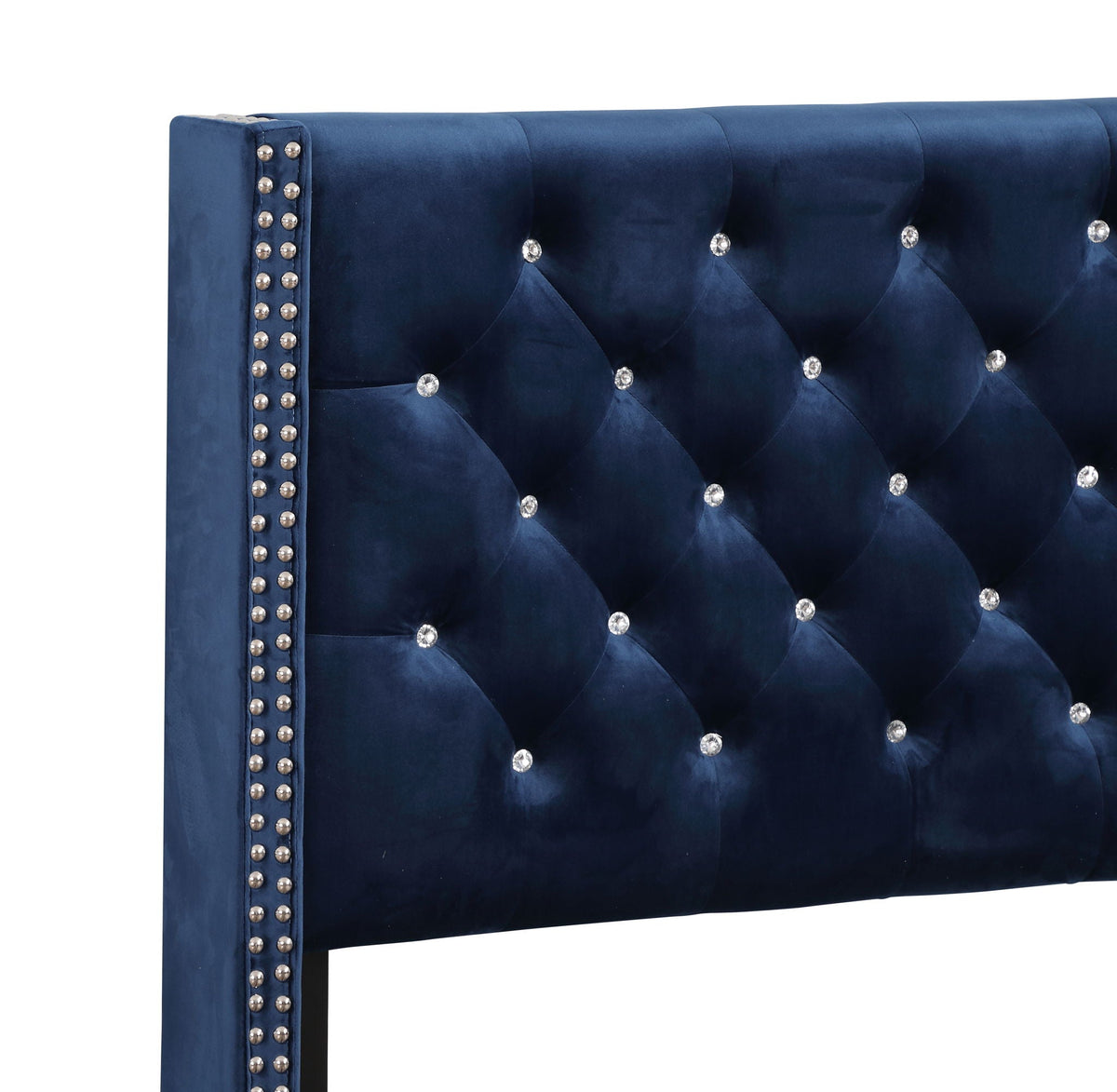 Upholstered Nailhead Trim Chic Bed with Tufted Headboard - Multiple Colors, photo 21 of 40