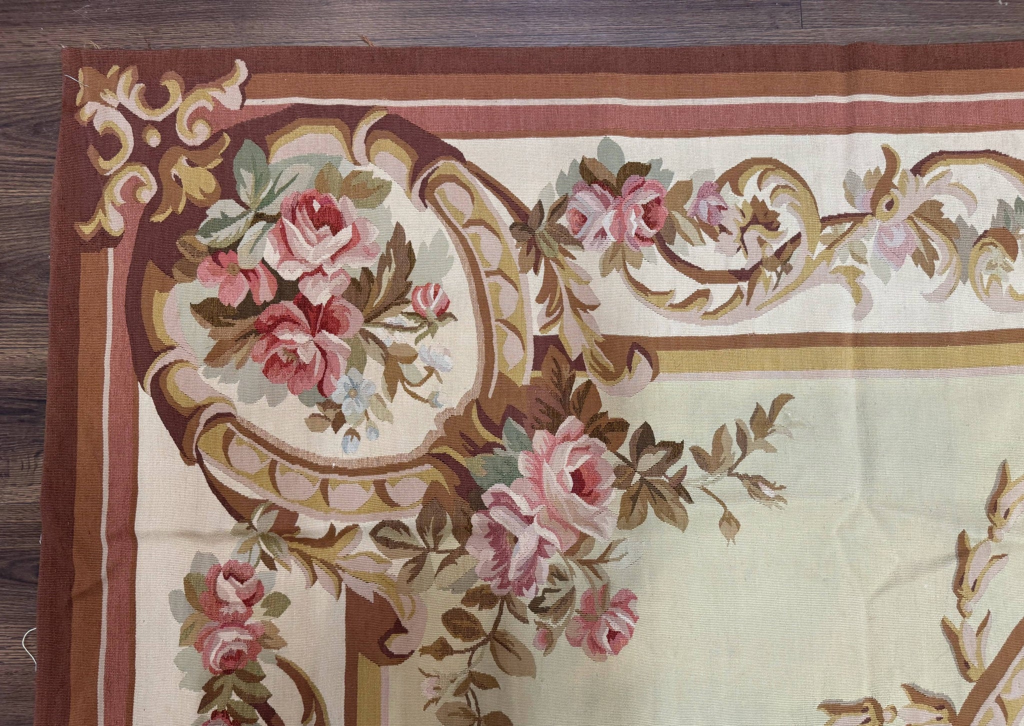 Large Aubusson Rug 10x14, European Elegant French Design, Floral Carpet by Jewel Rugs