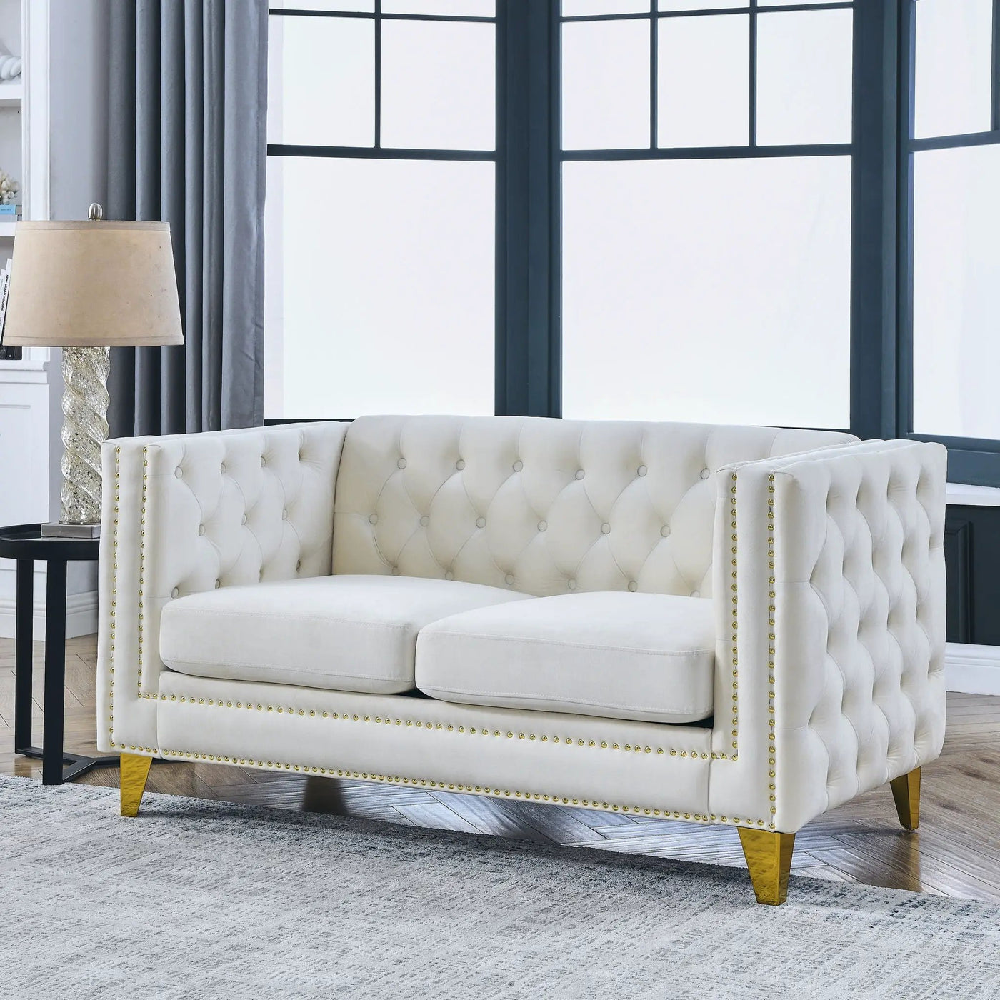 Modern Sofa With Button Tufting, Upholstered Couch For Living Room by HouseOfZazla