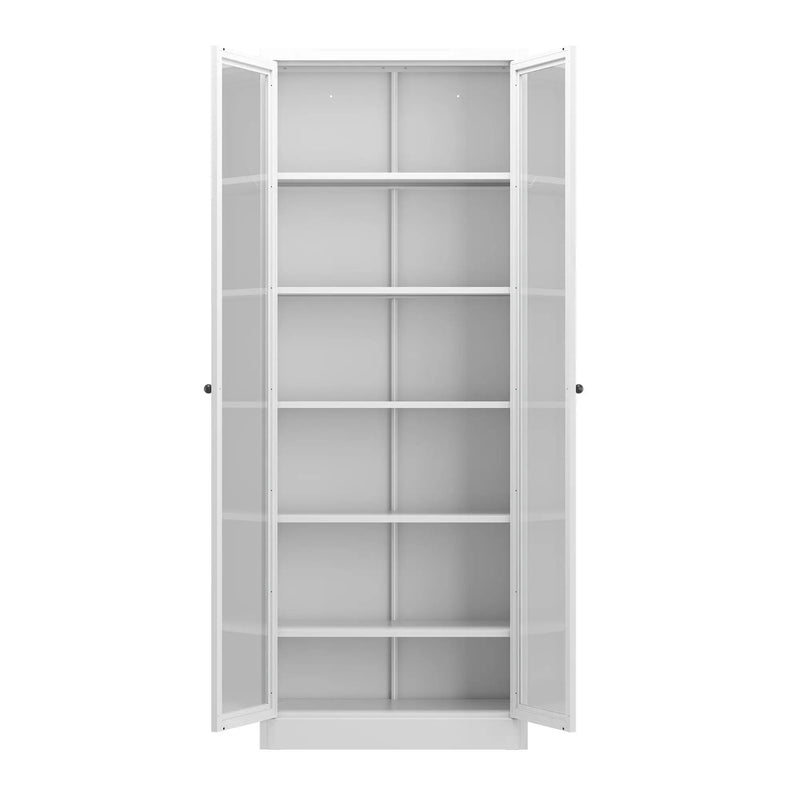 Industrial Metal Kitchen Pantry Cabinet With Adjustable Shelves - White by Unique Piece Furniture