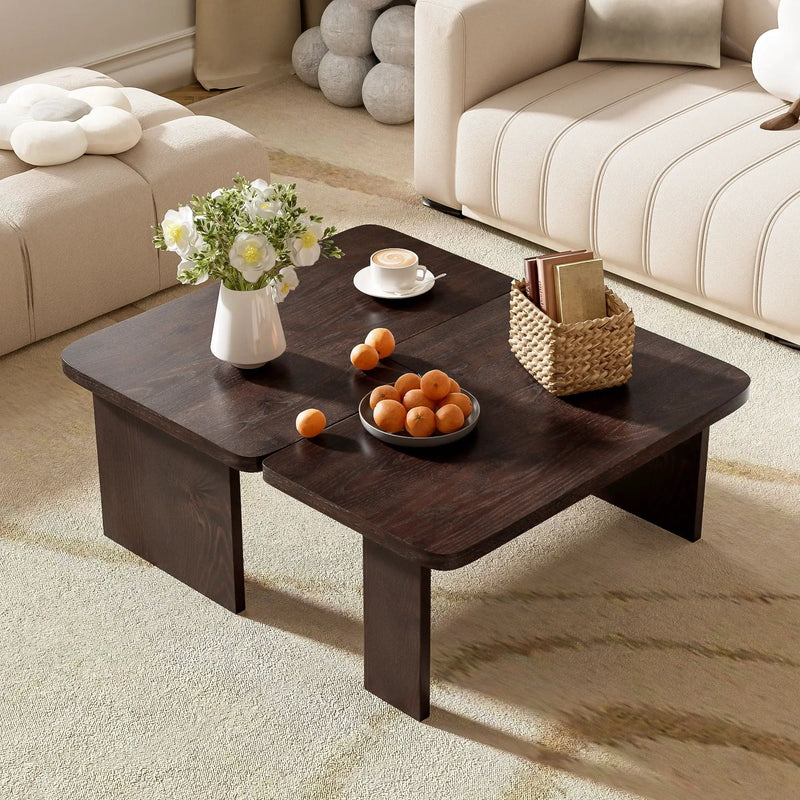Modern Minimalist Coffee Table Set With Splicing Design by Unique Piece Furniture