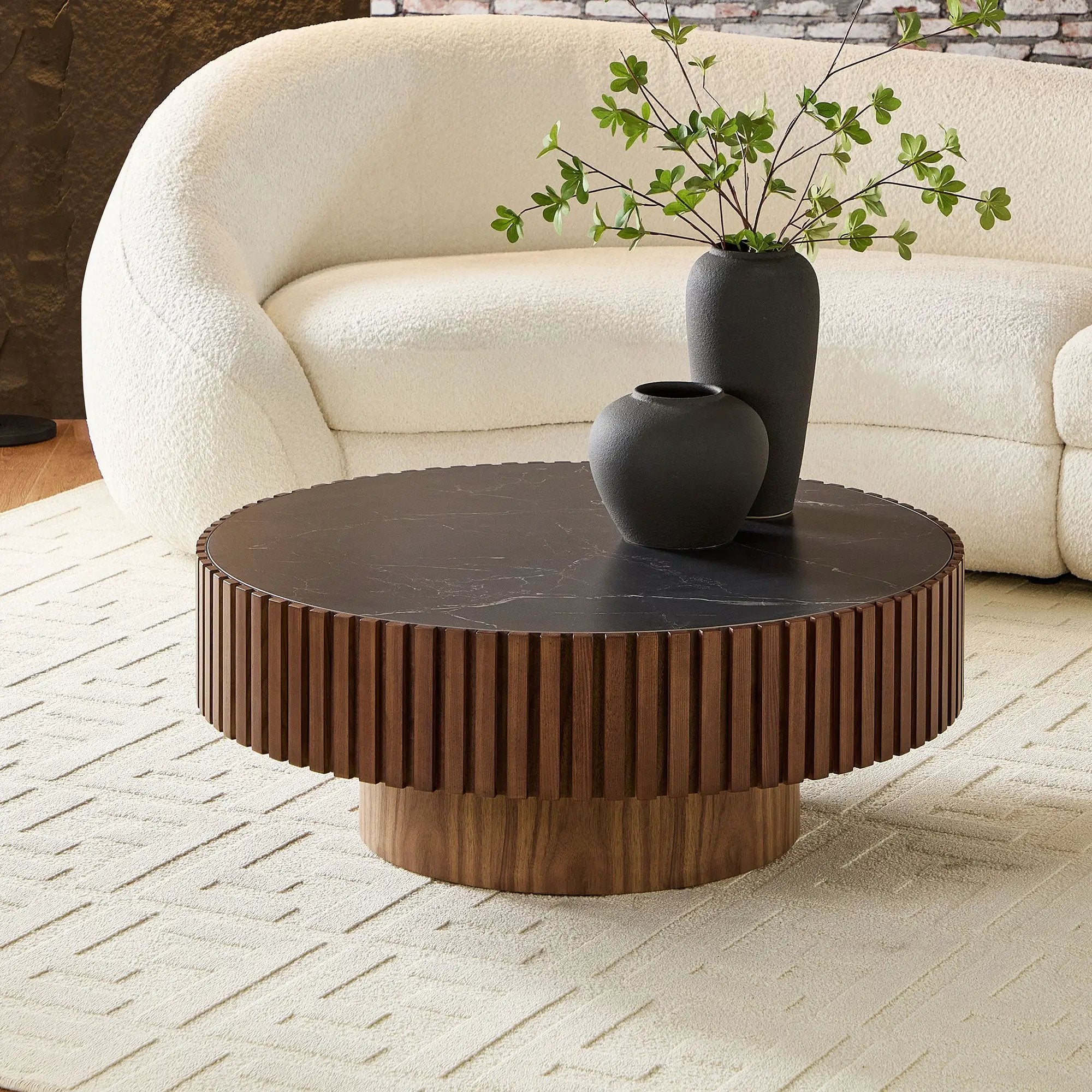 35.43" Nesting Round Sintered Stone Coffee Table by HouseOfZazla