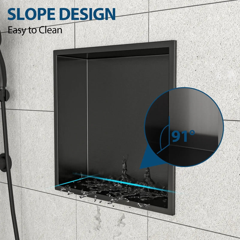 Stainless Steel Shower Niche With Seamless Design For Bathroom Storage by HouseOfZazla