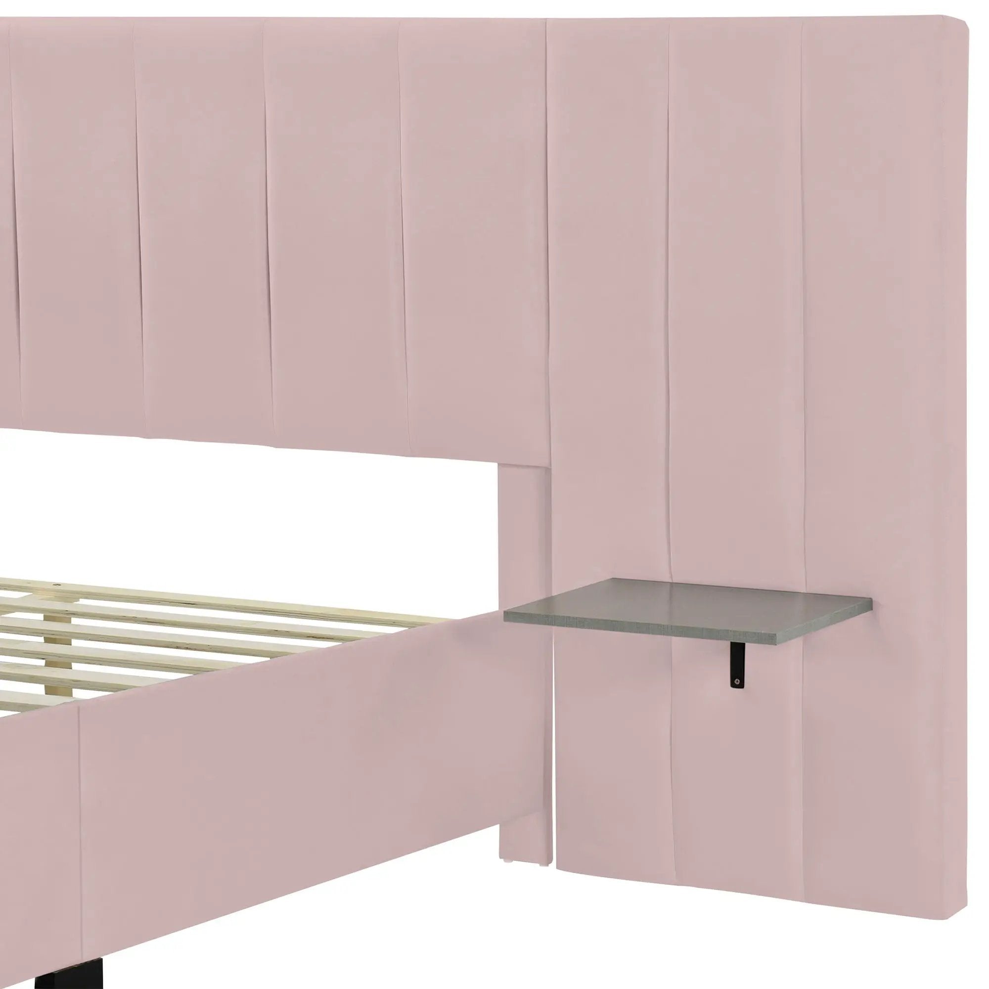 Upholstered Platform Bed With Big Headboard by HouseOfZazla