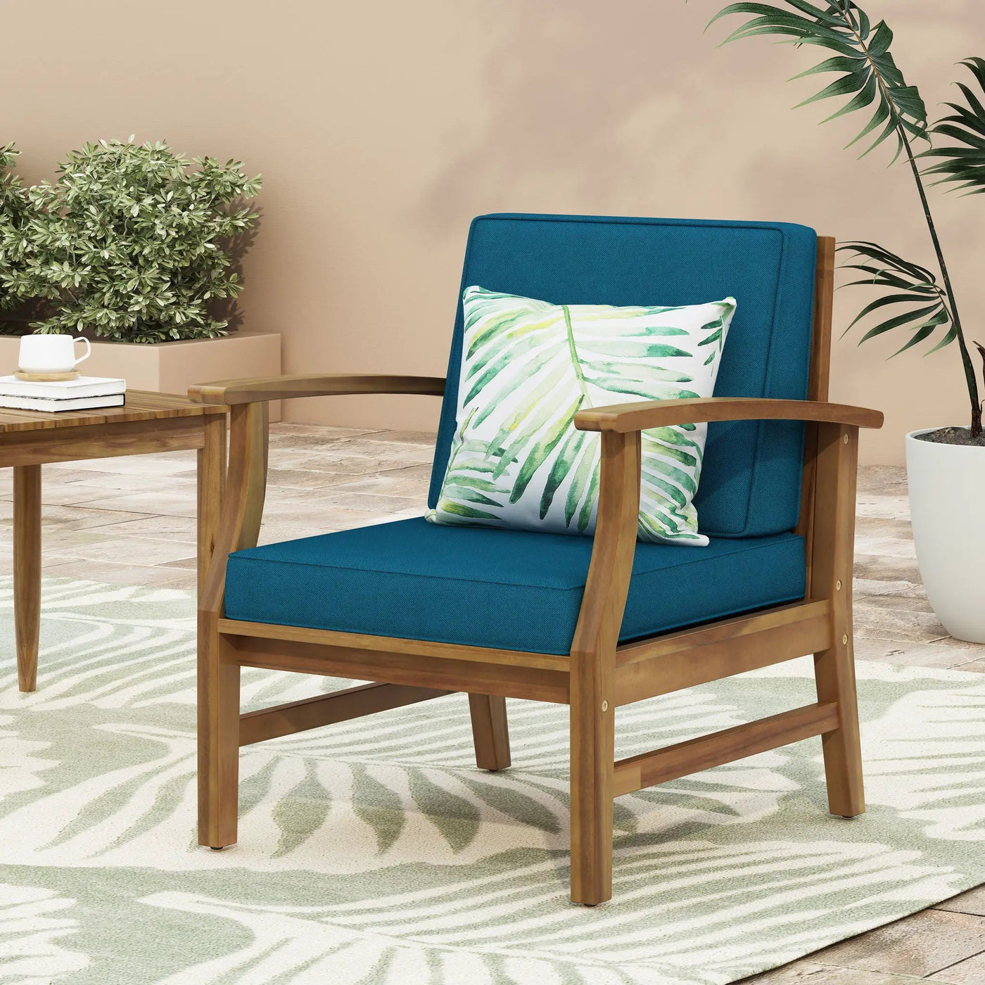 Perla Contemporary Club Chair with Water Resistant Cushion by HouseOfZazla