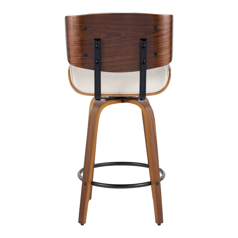 Lombardi - Mid-Century Modern Fixed Height Counter Stool With Swivel With Round Footrest (Set of 2) by Unique Piece Furniture