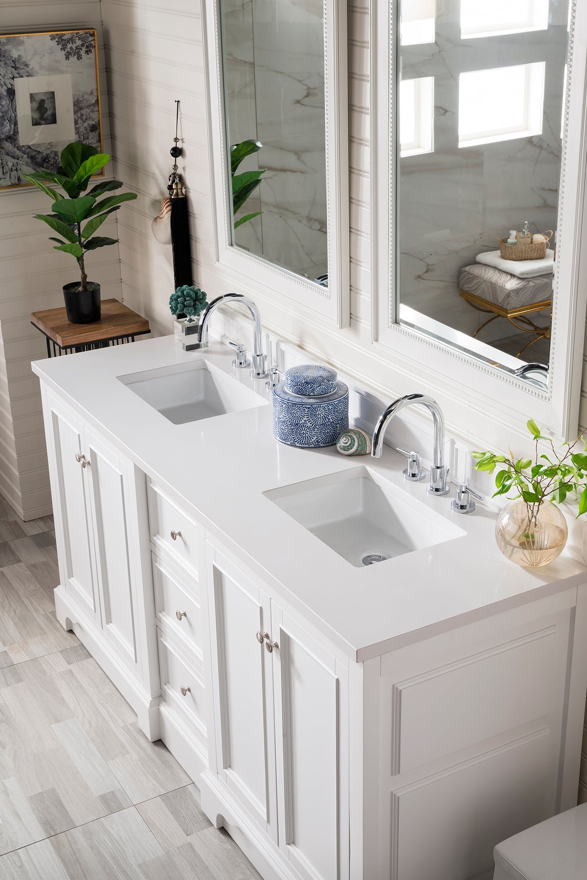 James Martin De Soto 72" Double Bathroom Vanity, Bright White, view 21