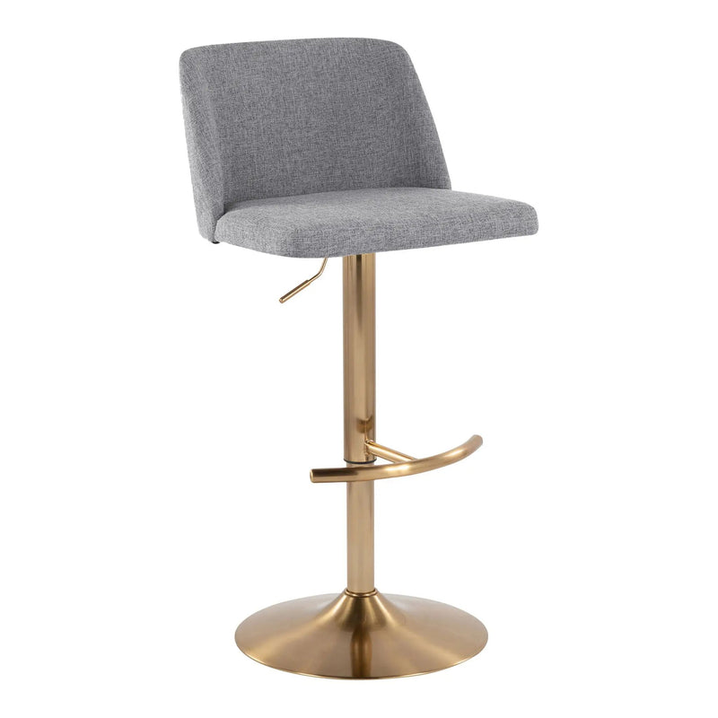 Toriano - Contemporary Adjustable Barstool With Swivel With Rounded T Footrest (Set of 2) by Unique Piece Furniture
