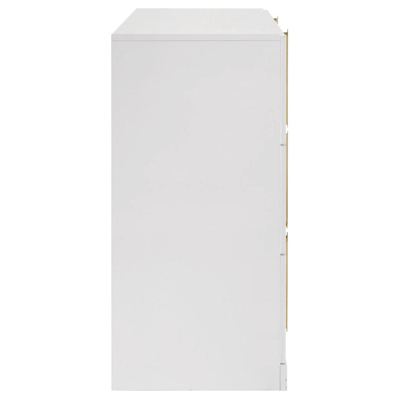 Ines 6-drawer Bedroom Dresser Cabinet White High Gloss by Unique Piece Furniture