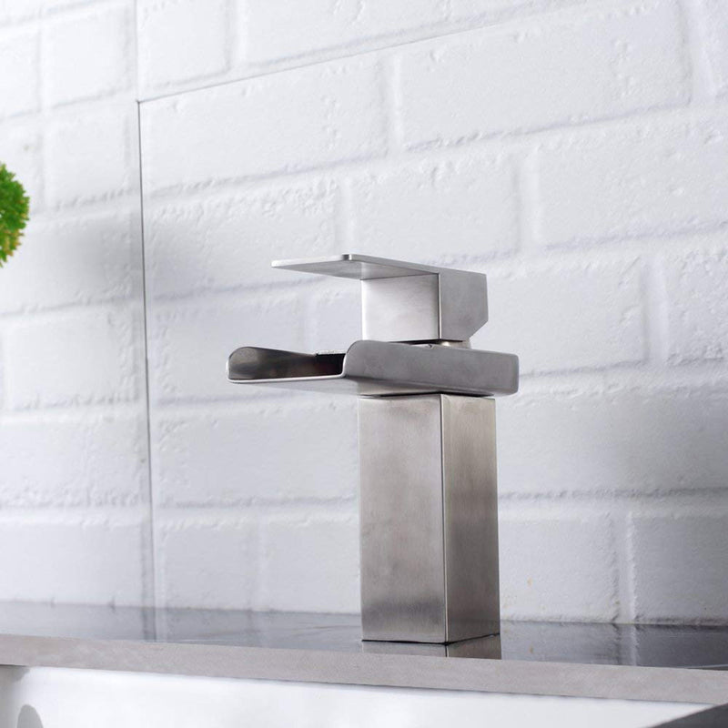 Single Handle Bathroom Faucet - Brushed Nickel by HouseOfZazla