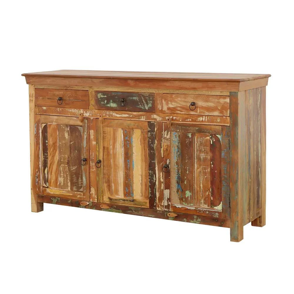 Harper 3-door Solid Reclaimed Wood Accent Cabinet Brown by Unique Piece Furniture