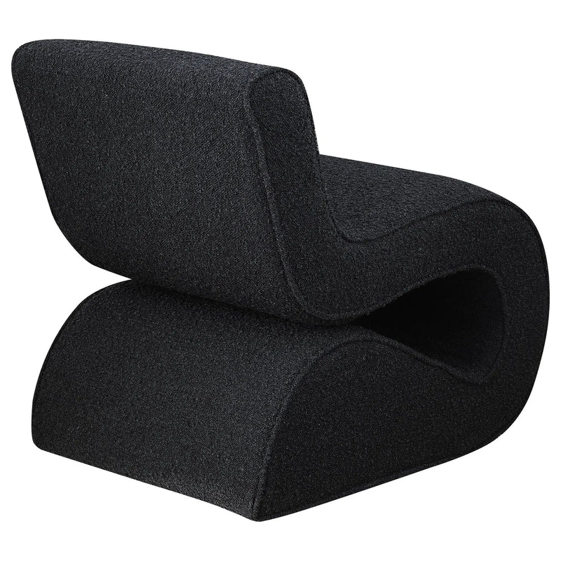 Ronea Boucle Upholstered Armless Curved Chair Charcoal by Unique Piece Furniture