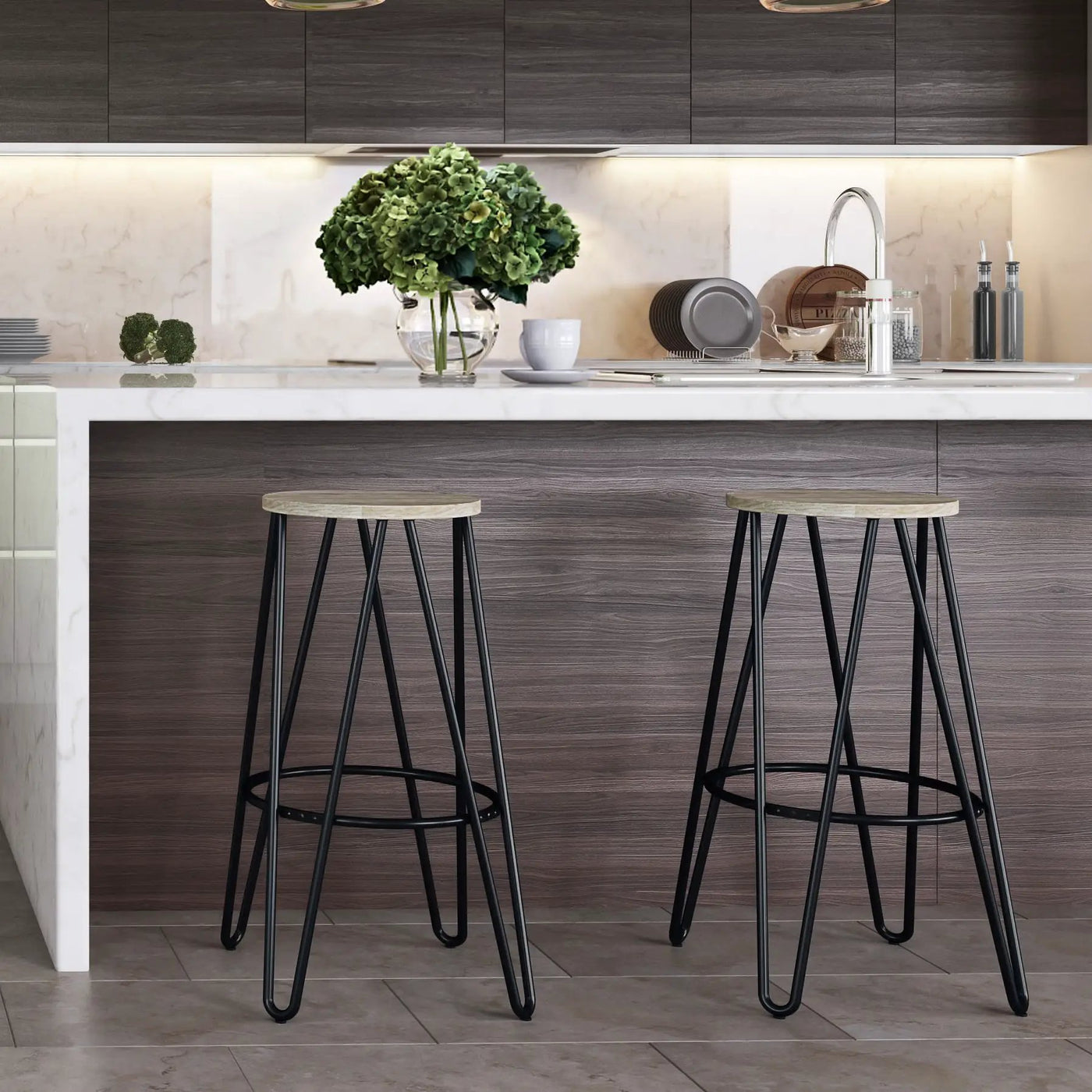 Simeon - Multifunctional Metal Stool With Wood Seat by HouseOfZazla