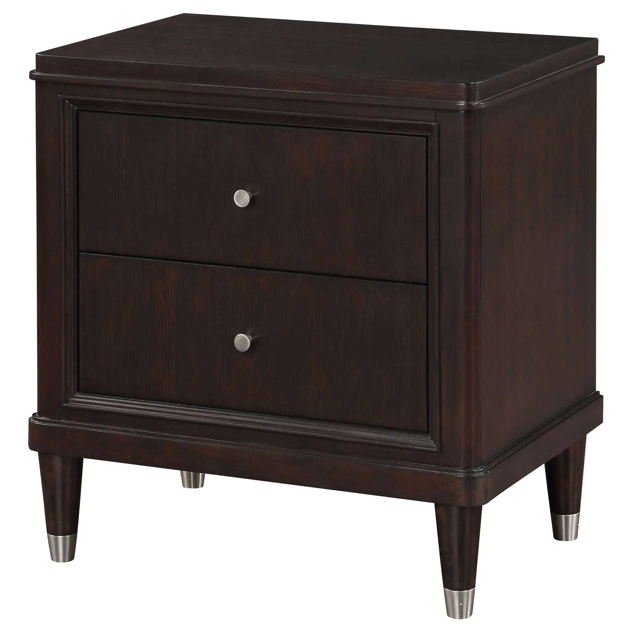 Niguel - 2 Drawer Nightstand With Felt Lined Top Drawer - Brown by HouseOfZazla
