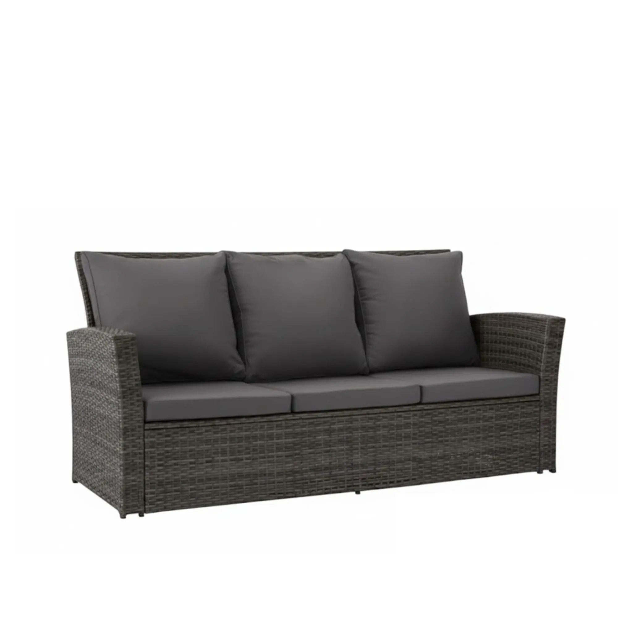 All-Weather Wicker 3 Seat Patio Sofa With Thick Cushions by HouseOfZazla
