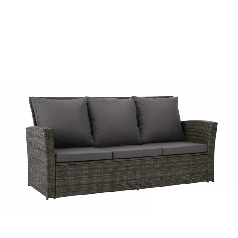 All-Weather Wicker 3 Seat Patio Sofa With Thick Cushions by HouseOfZazla