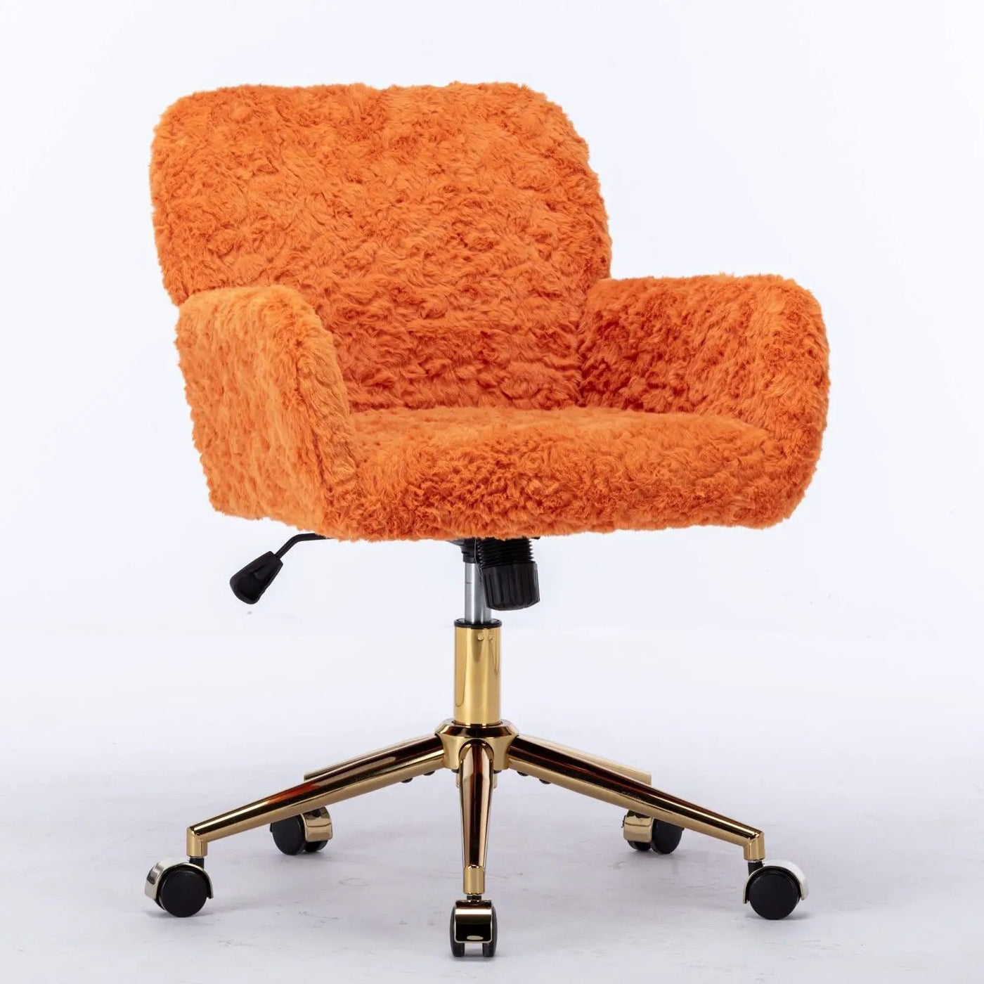 Office Chair, Artificial Rabbit Hair Home Office Chair With Metal Base, Adjustable Desk Chair Swivel Office Chair, Vanity Chair by HouseOfZazla