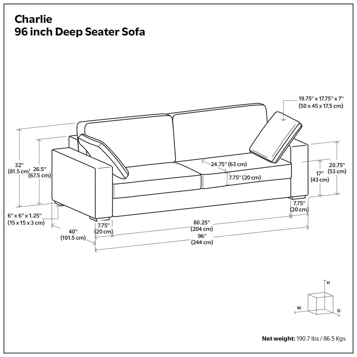 Charlie - Deep Seater Sofa by HouseOfZazla