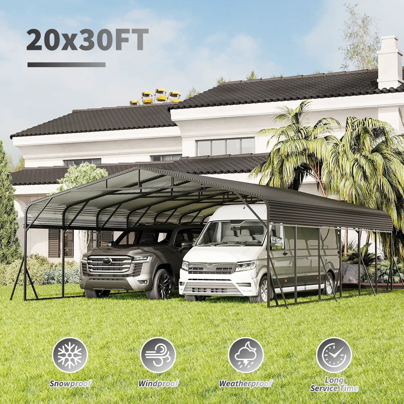 Heavy Duty Carport Canopy 20'X30' by HouseOfZazla