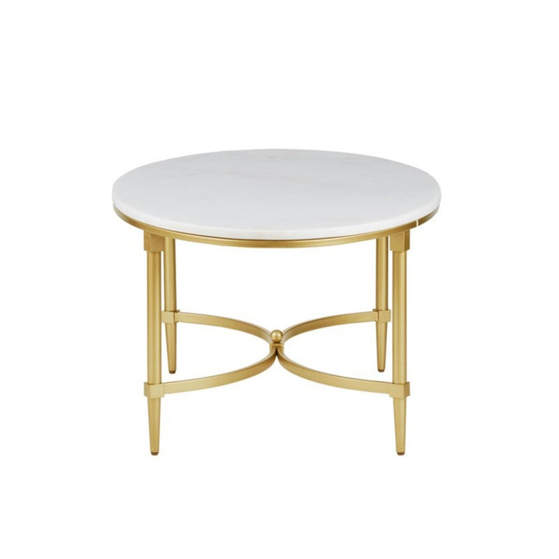 White Marble Coffee Table with Gold Metal Legs - Bordeaux, photo 5 of 7