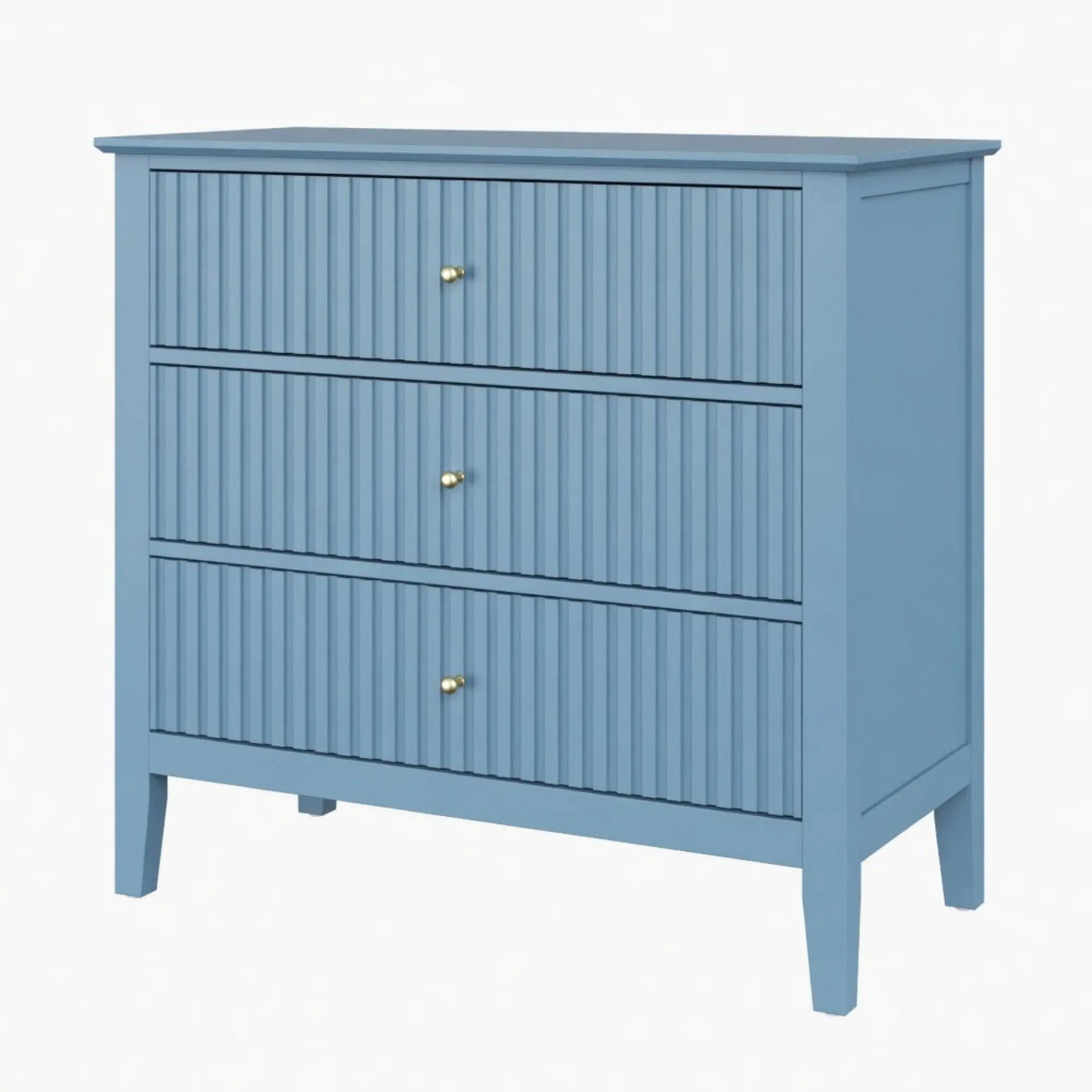 Fluted 3 Drawer Nightstand With Soft Close Slides by HouseOfZazla