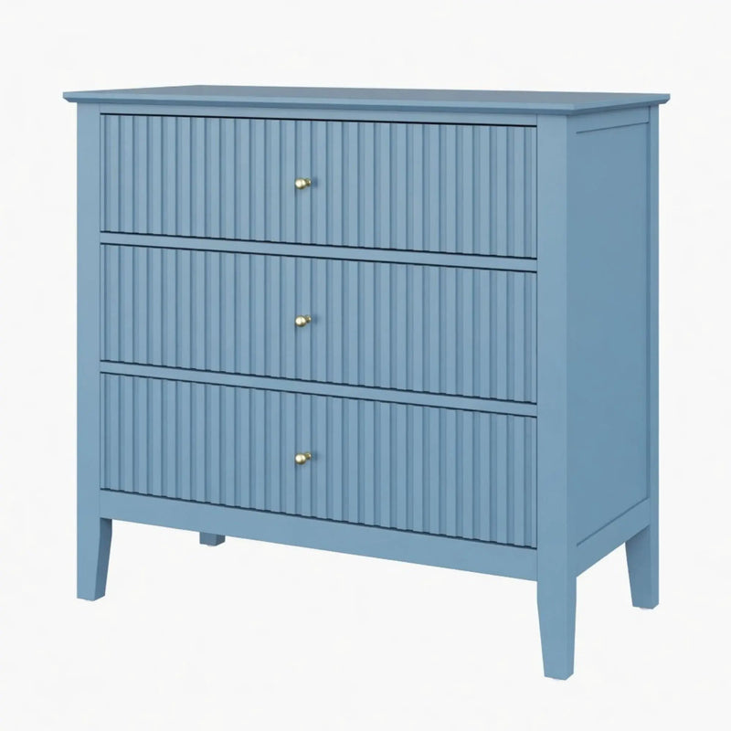 Fluted 3 Drawer Nightstand With Soft Close Slides by HouseOfZazla