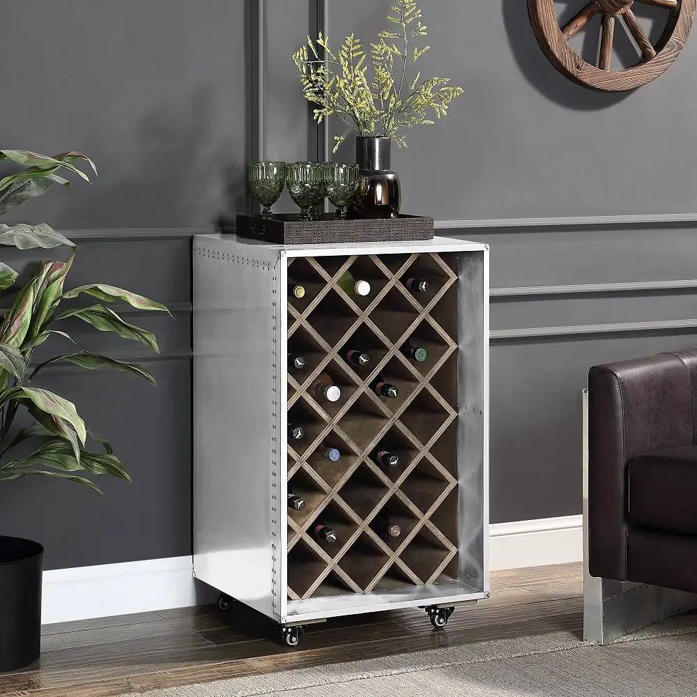 Raini - Wine Cabinet - Aluminum by Unique Piece Furniture