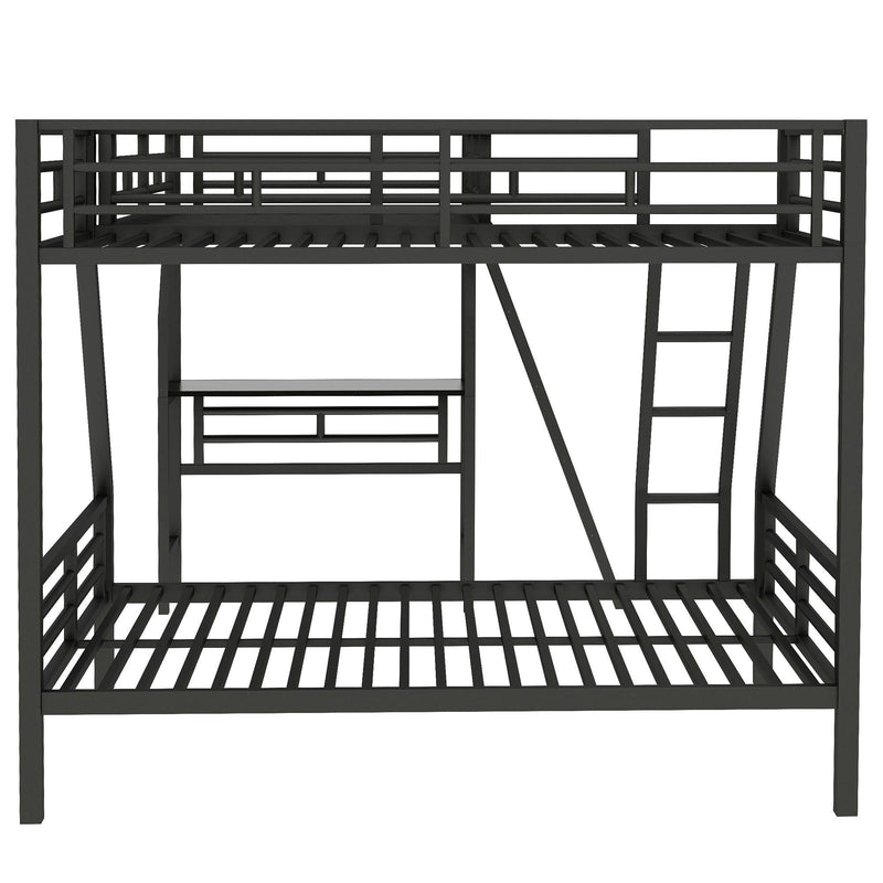 Twin Over Full Bunk Bed with Loft and Desk - L-Shaped Design for 3 Sleepers - Black, photo 6 of 14