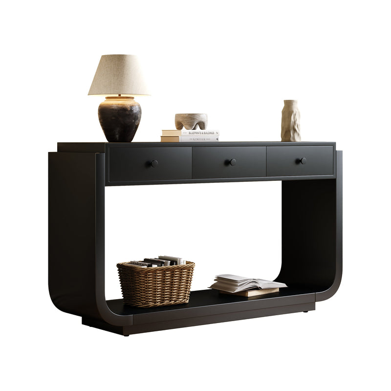 Classic-Style Console Table with Storage and Display Shelf - Black, photo 6 of 10
