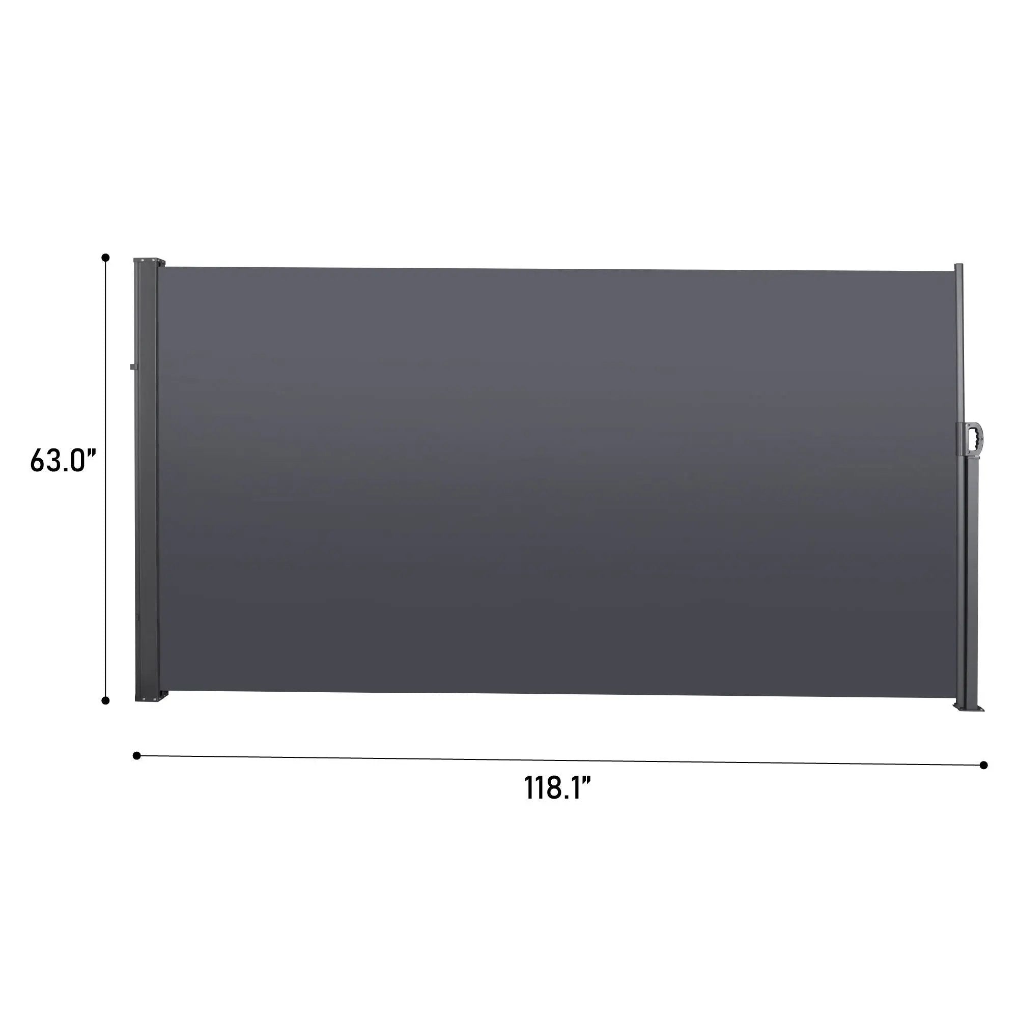 Retractable Side Screen Awning, Uv Resistant, Waterproof, Patio Privacy Screen For Garden, Balcony, Courtyard by HouseOfZazla