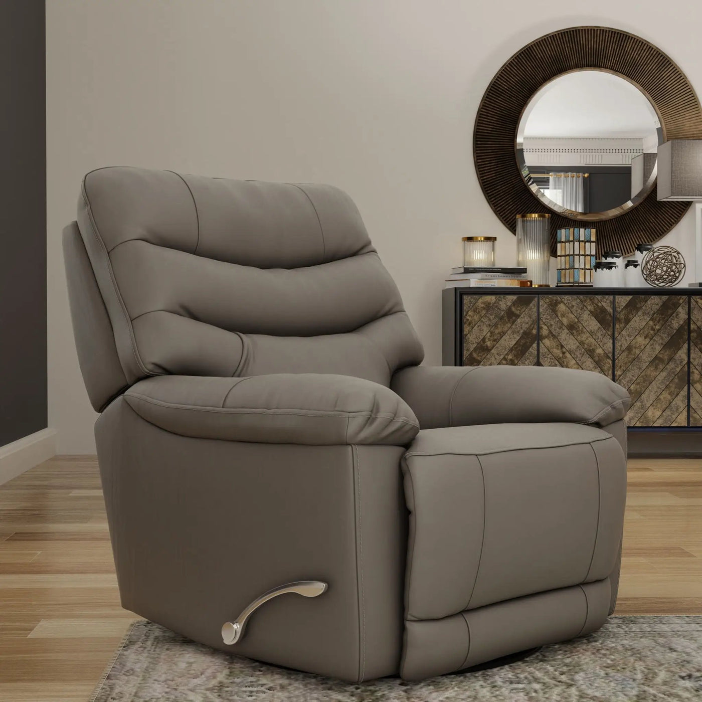 Oslo Antelope - Swivel Glider Recliner With Manual Footrest by HouseOfZazla