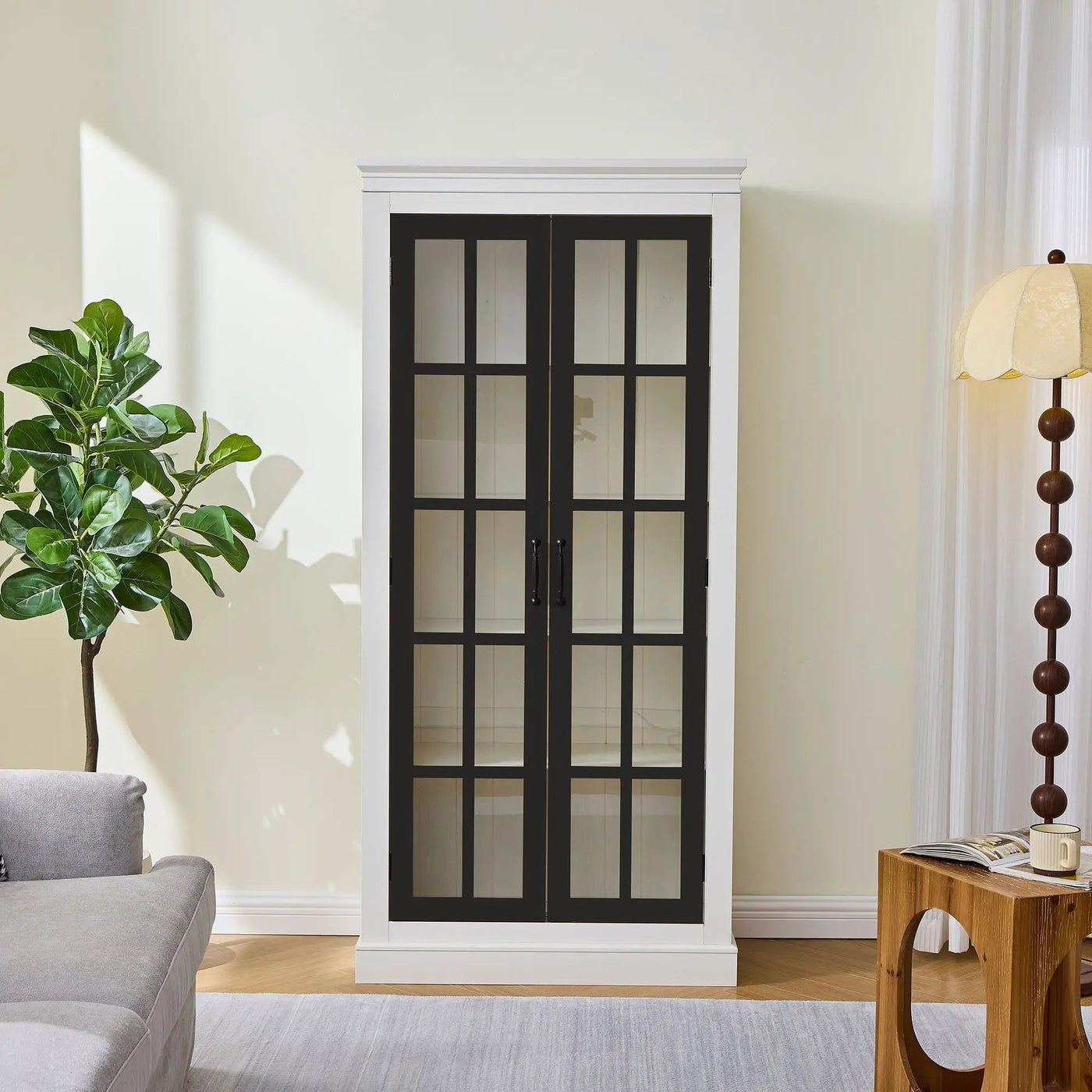 Rustic Style Display Cabinet With Glass Doors For Collectibles by HouseOfZazla