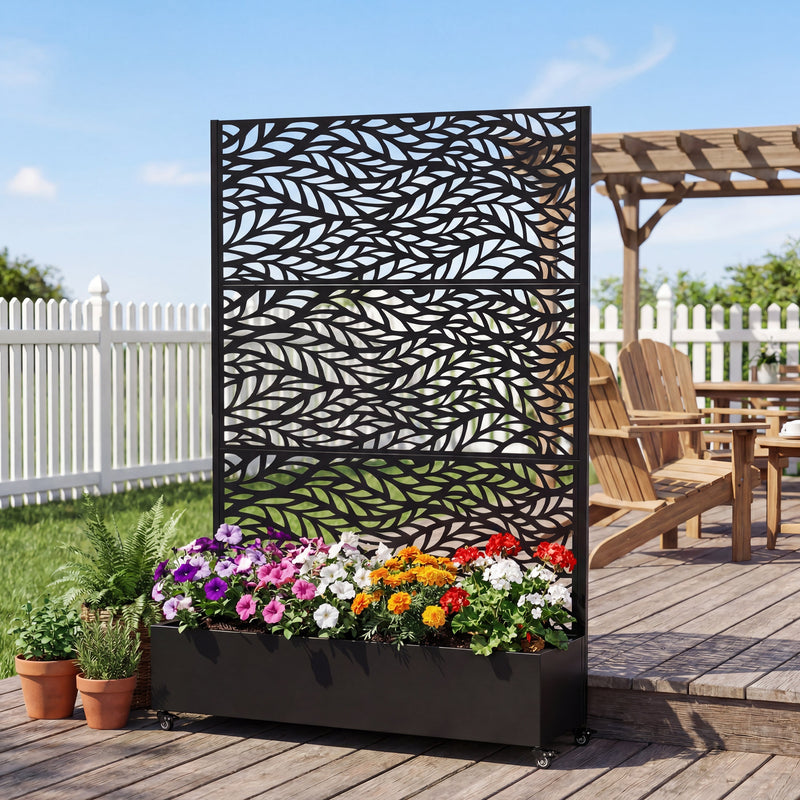 Metal Raised Garden Bed with Wheels and Trellis by HouseOfZazla