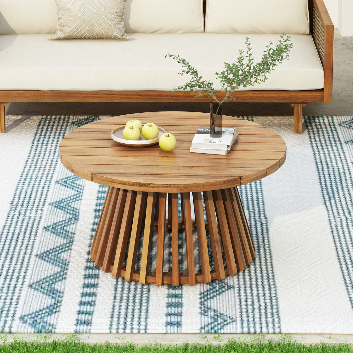 Wicker Patio Furniture Set with Weather-Resistant Rattan Sectional - Brown/Light Grey, photo 6 of 10