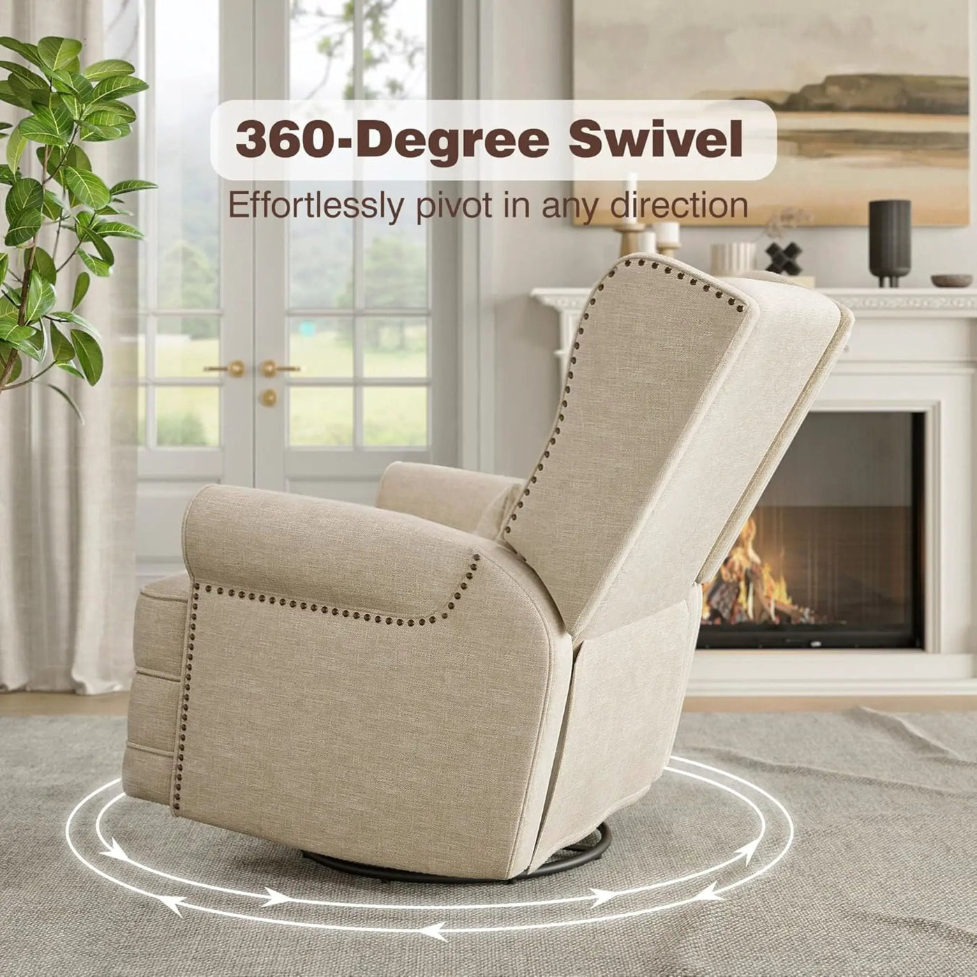 Extra Wide Swivel Recliner Glider Chair With Footrest by HouseOfZazla