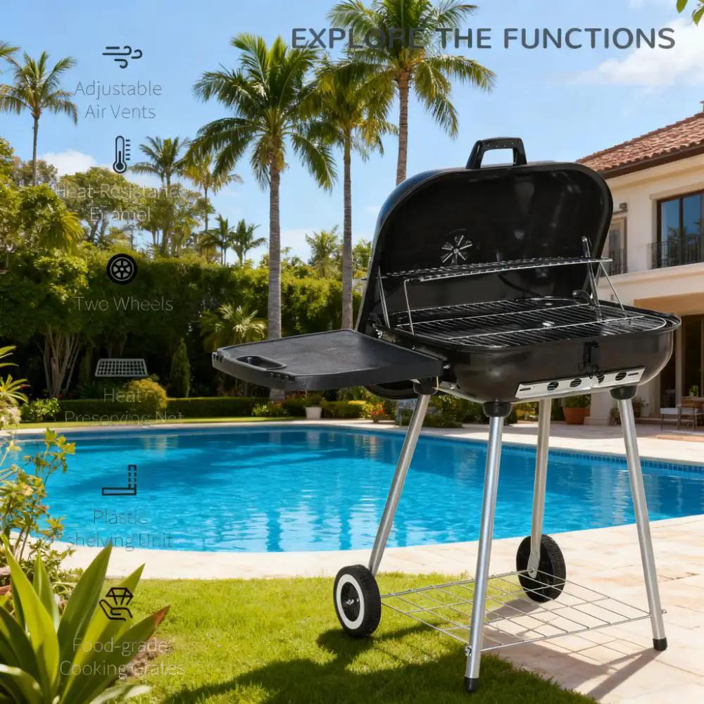 22-Inch Porcelain-Enameled Outdoor BBQ Grill by HouseOfZazla
