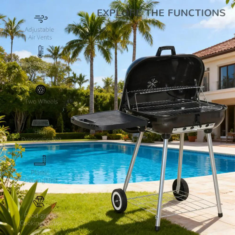 22-Inch Porcelain-Enameled Outdoor BBQ Grill by HouseOfZazla