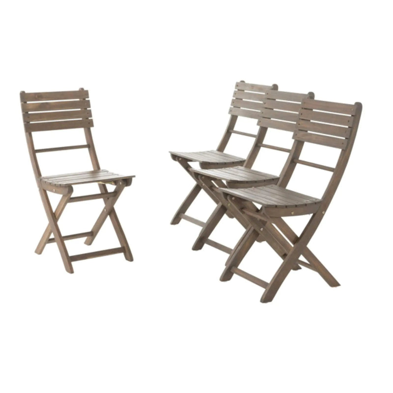 Positano - 4 Piece Foldable Chair Set in Gray by HouseOfZazla