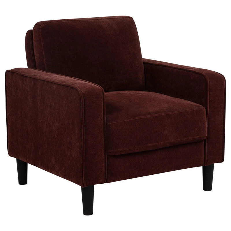 Ruth Fabric Upholstered Track Arm Accent Chair Rust Red by Unique Piece Furniture