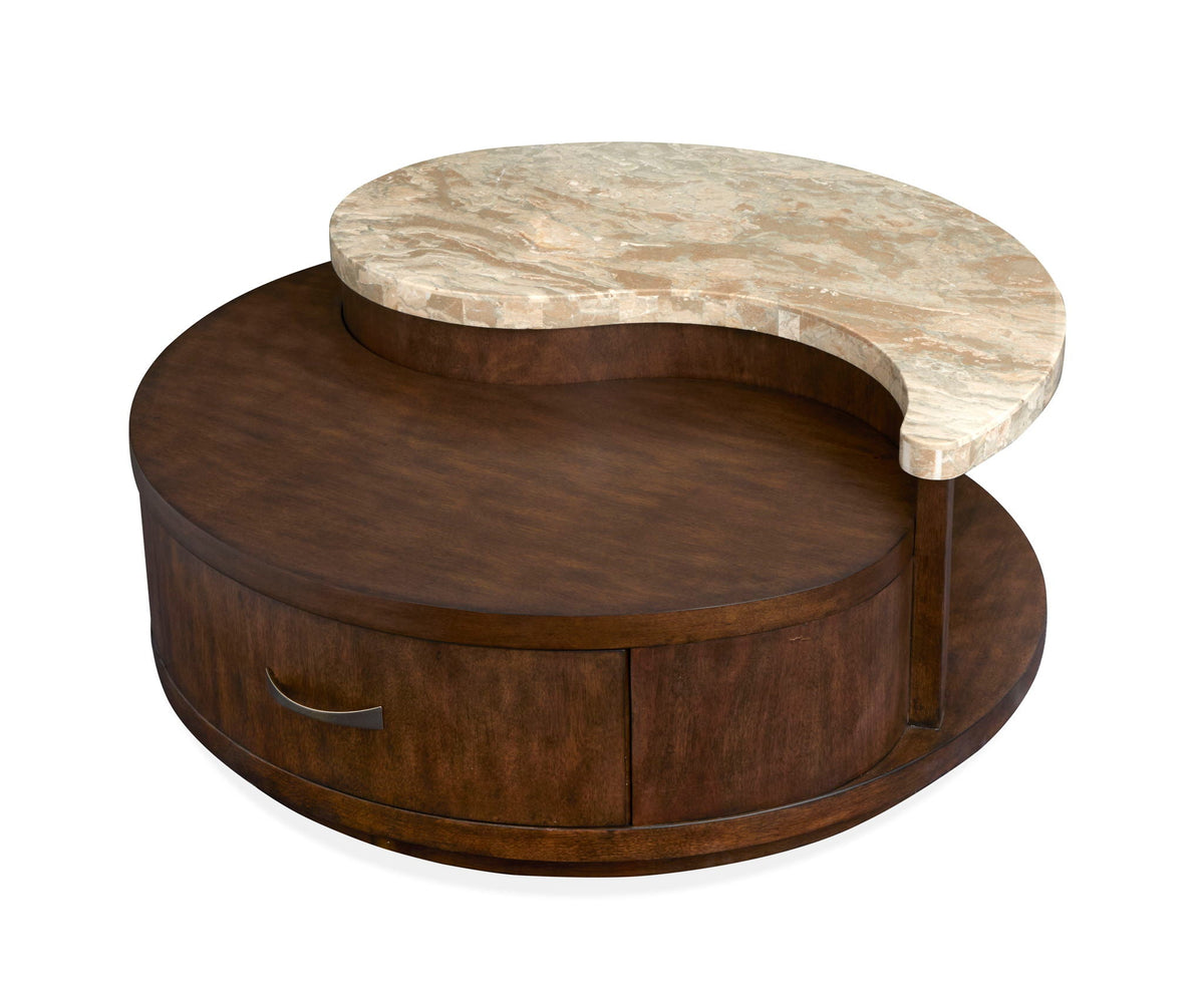 McPherson - Round Cocktail Table With Casters - Burnt Umber, photo 6 of 7